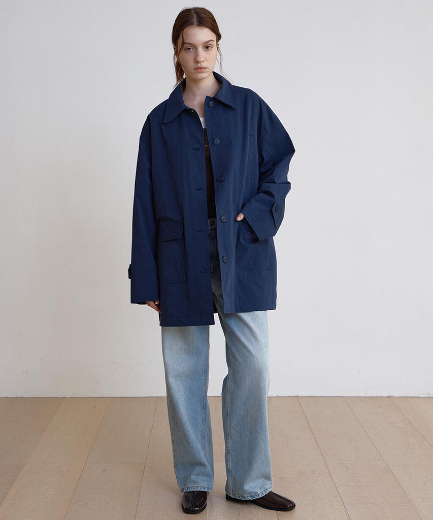 But'Ton Half Trench Coat (Navy)