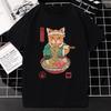 Catana T Shirts 90s Vintage Japan Aesthetics Tops Funny Cartoon Cat Print Tee Women Men Fashion Short-sleev Tees Shirt