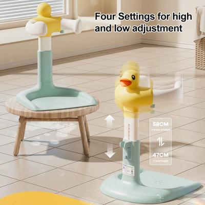 Baby Shower Rack Height Width Adjustable Anti-Slip Base Baby Bath Rack Duck Design Portable Toddler Bath Stand
