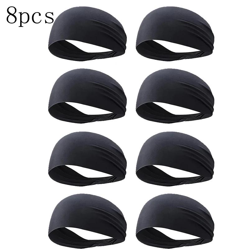 1-8PC sweatband for men women elastic sport hairbands head band yoga headbands headwear headwrap sports workout hair accessories