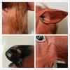 Halloween Pferdekopfmaske, Tierkopfbedeckung, Cosplay braune Pferdekopfbedeckung, Parodie-Requisite aus PVC-Material