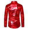 Mens Sequin Long Sleeve Shirt Party Nightclub Dance T-Shirt Shiny Button Tops