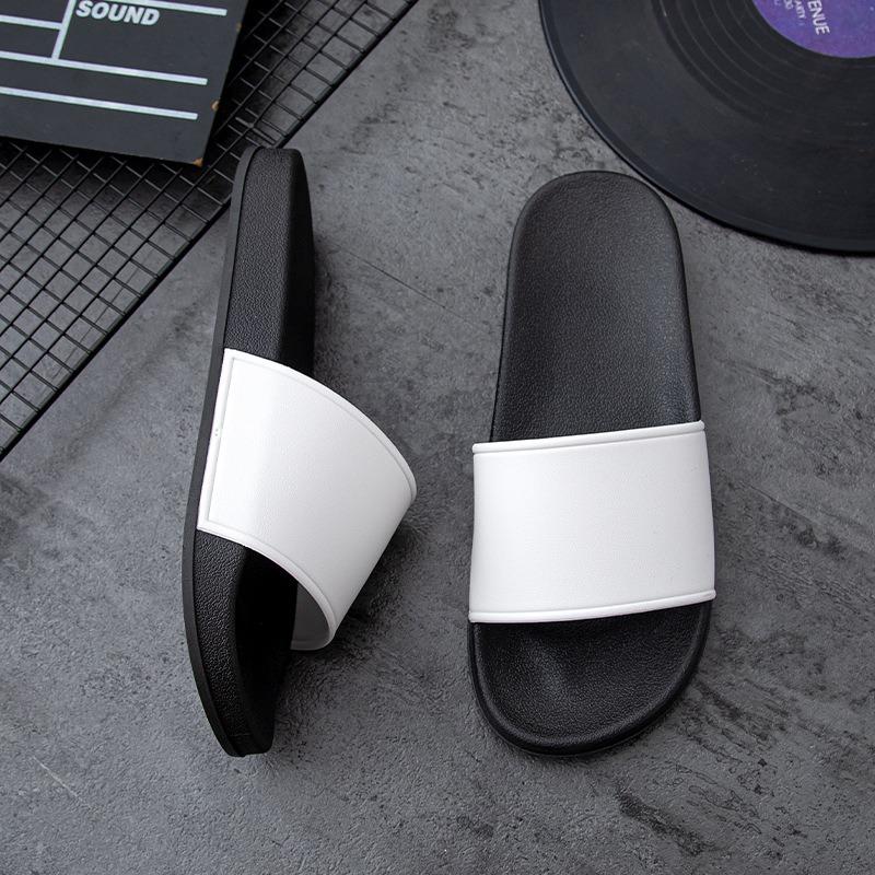 Customizable LOGO Solid Color Non-slip Men's and Women's Indoor Home Slippers Women's Summer Wear Fashionable Versatile One-word Slippers