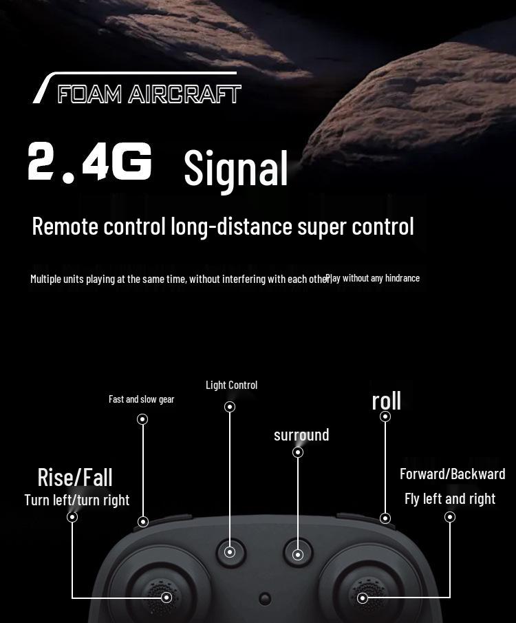 Remote Control Four-Axis Foam Model Aircraft with Stunt Capabilities