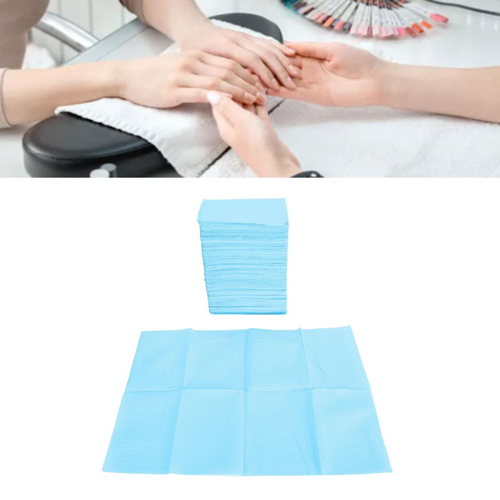 125 Pcs Disposable Nail Table Mat Soft Table Towel Waterproof Foldable Nail Tip Art Pad for Salon
