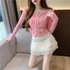 Cotton Blend Summer Womens Short Skirt With Lace Ruffle Hem For Casual Wear
