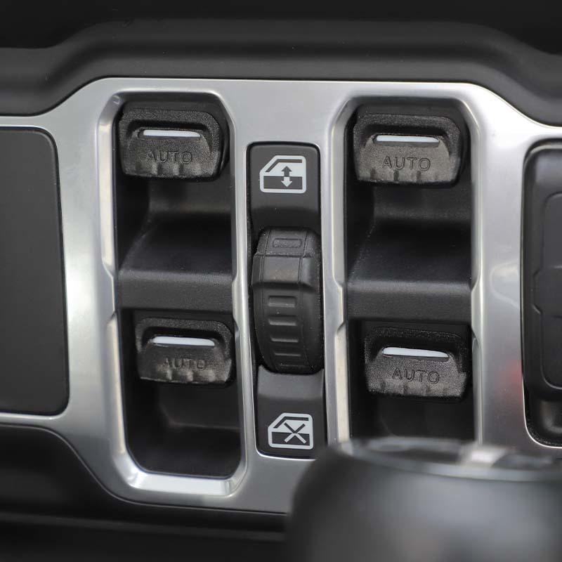 Fönsterkontrollknapp Dekoration Dekorativt Skydd Klistermärke Passar För Jeep Wrangler JL För JT Gladiator 2018 Och Upp Interiörtillbehör