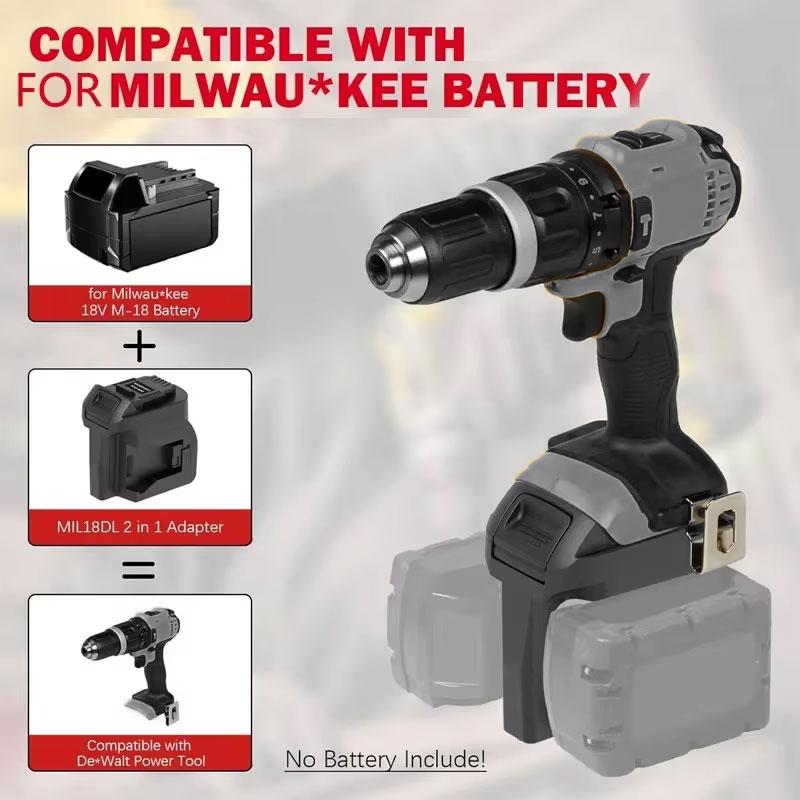 Converter For Milwaukee 18V Lithium Battery Convert To For Dewalt 18V 20V Cordless Power Tool Double Battery Capacity Adapter