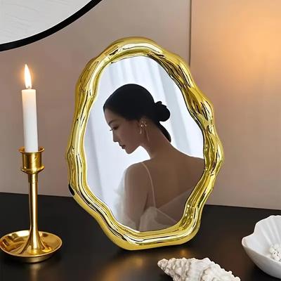 Fashionable High-End Gold Portable Cloud Makeup Mirror Foldable Makeup Mirror Home Decoration for Friends Gifts