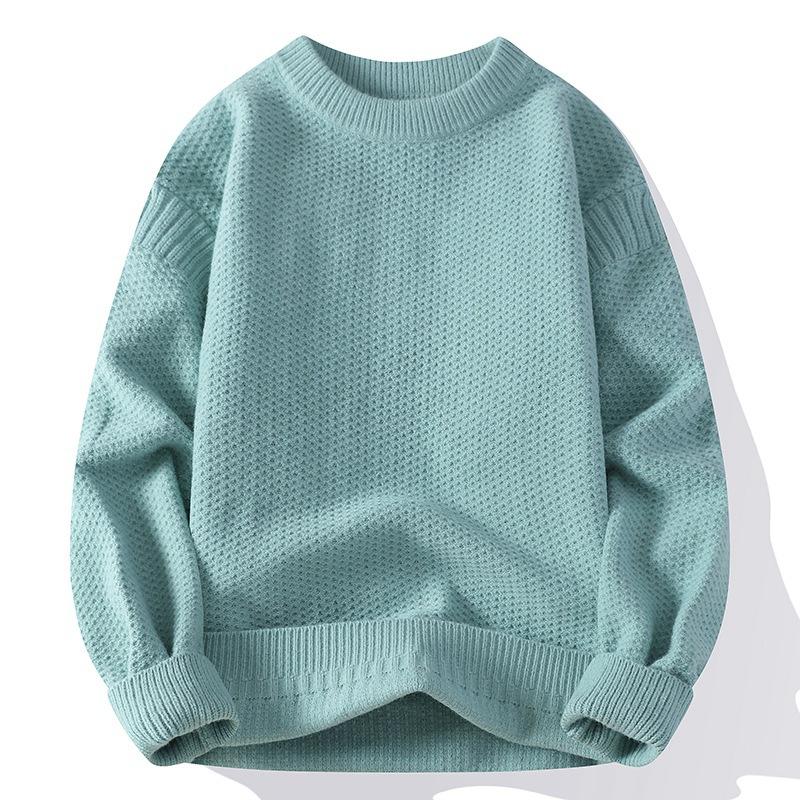 

Горячая распродажа, популярный, новый повседневный свитер с круглым вырезом на осень и зиму, вязаный свитер, свитер большого размера свободного кроя. 4XL озеро синий