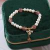 Natural Pearl Bracelet Bee Strawberry Crystal Bracelet Bangles Women Fashion Jewelry Accessories Gift