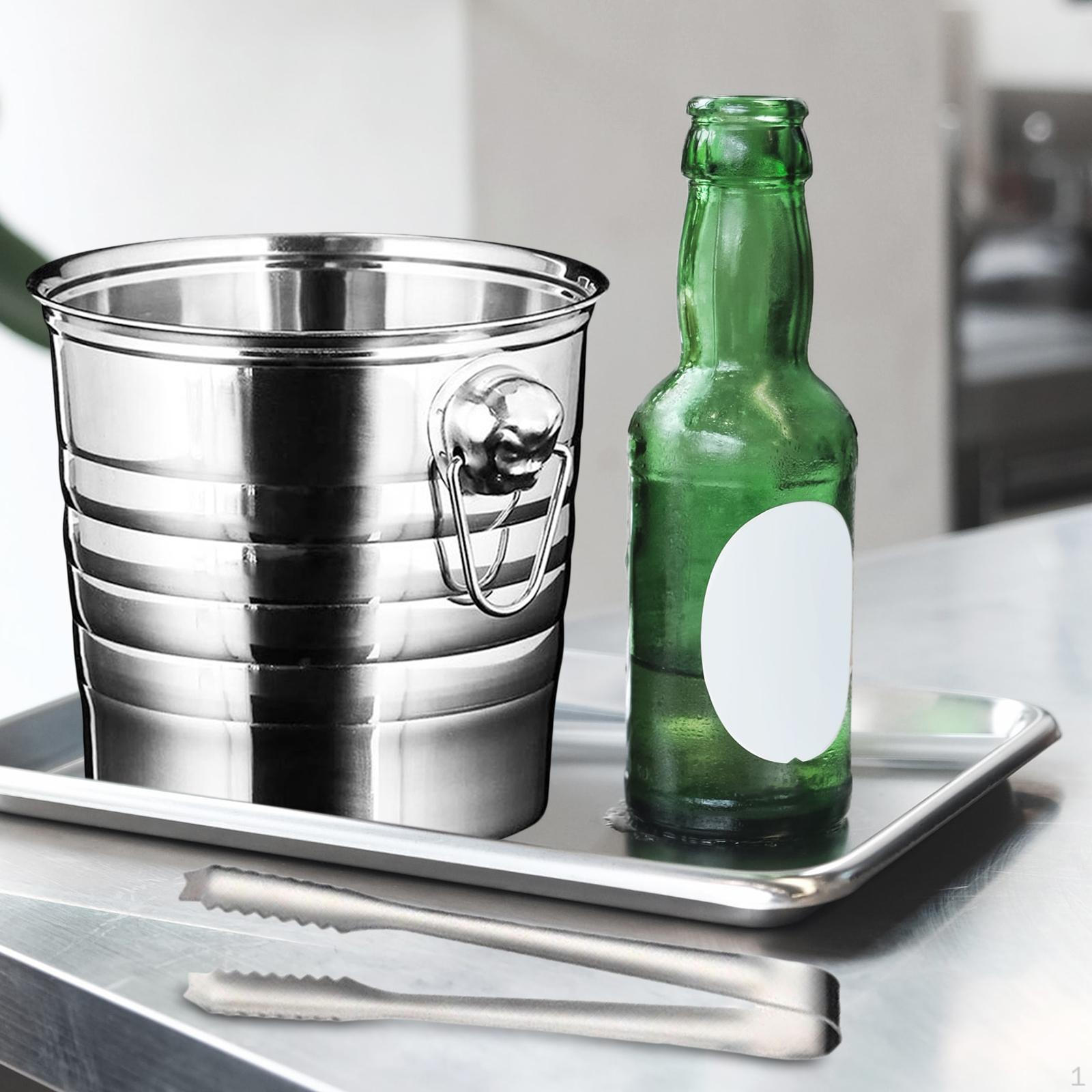 

Ведро для льда с зажимом, ручкой для переноски, прохладный, прочный, охлаждающий инструмент, универсальный контейнер для кубиков 5L