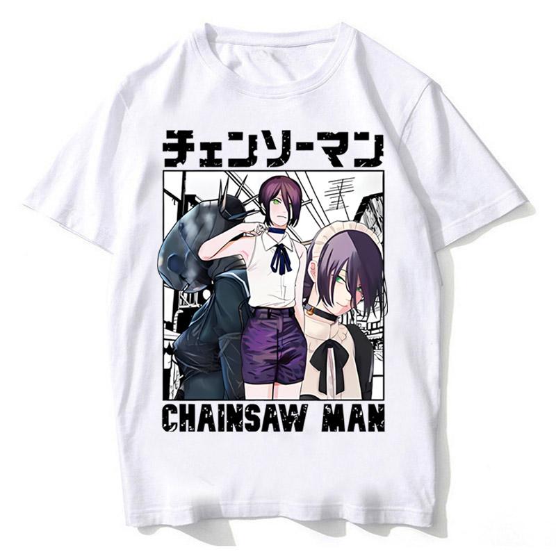 Anime Chainsaw Unisex Reze T Shirts Kobeni Tshirt Unisexga Denji Power T Shirt Makima Tops Tees High Quality Cotton Tshirt