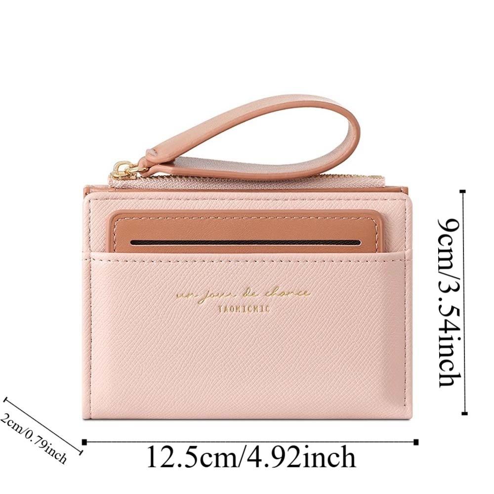 Portable Solid Color Card Bag Multiple Card Lady Short PU Purse Women Folding Wallet Business