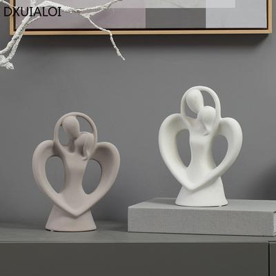 Minimalismo moderno Decorazioni di personaggi astratti Ornamenti di coppia in ceramica Regalo di San Valentino Accessori per la decorazione della casa