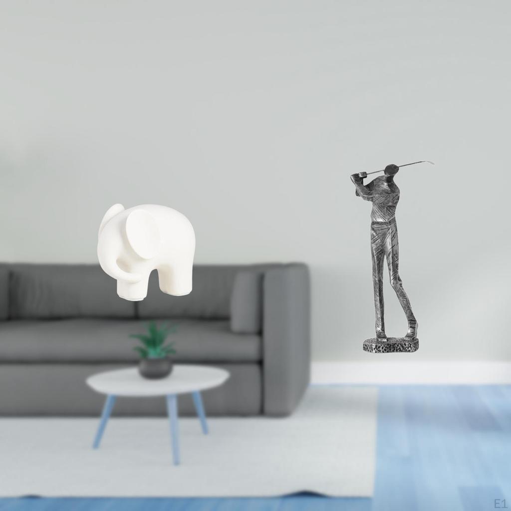 Ceramic Elephant Golfing Animal Statue Resin Figurine Sculpture Collection Modern Figure Collectible