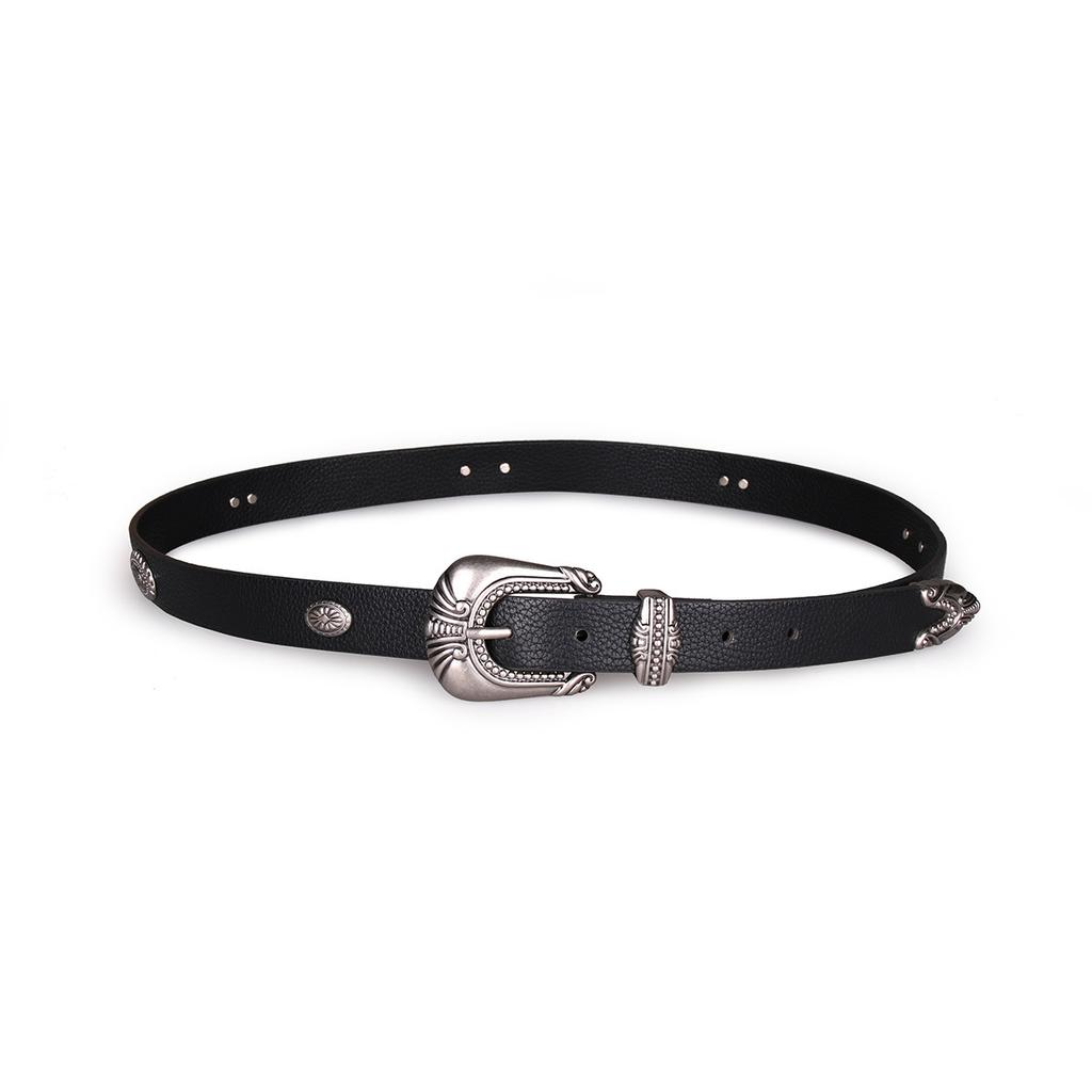 Retro Engraving Accessories for Women's Versatile Fine Lychee Pattern Belt Kamen Rider Belt
