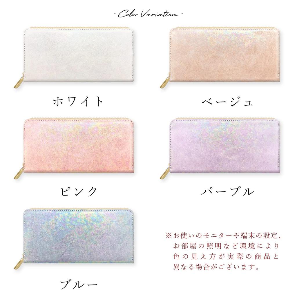 Women's Genuine Leather Long Wallet, Made in Italy, Aurora Round Zipper, Long Wallet with Card Slots and Coin Purse, Cowhide Leather [NB] Pink