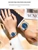 Orologi al Quarzo Impermeabili per Coppia Oufanni con Doppio Calendario e Bracciale in Acciaio Luminoso