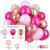 Set di 60 palloncini in lattice da 12 pollici rosa blu viola oro con coriandoli, adatto per matrimoni, compleanni, feste popolari