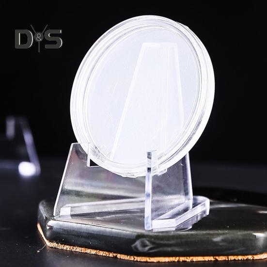 24Pcs Clear Coin Stand Mini Stable Triangle Collection Card Photo Small Artwork Badge Commemorative Medal Display Holder Show Rack