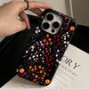 Cartoon Black Small Floral Apple Mobile Phone Case iPhone15/16magsafe Mobile Phone Case Factory Delivery