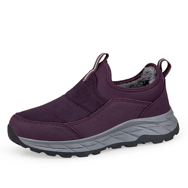 

Женские зимние прогулочные балетки плюшевые хлопковые туфли мужские противоскользящие теплые уличные туфли слипоны лоферы повседневная обувь 41 фиолетовый