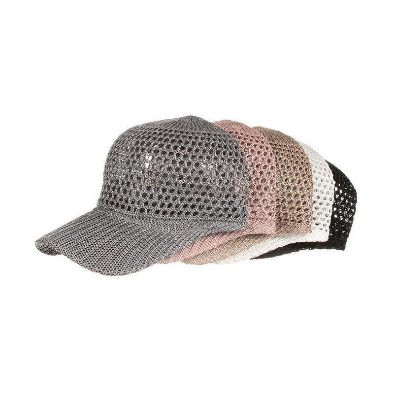 Nuovo cappello da sole casual a tinta unita con protezione solare, cappello estivo da donna, berretto da baseball in maglia cava