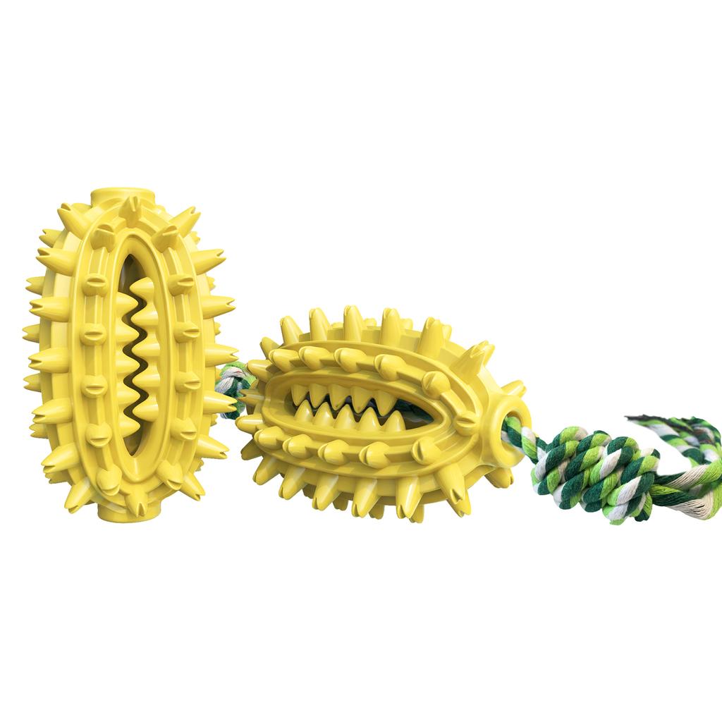 Multifunctional Cactus-Shaped Molar Ball With Rope For Dogs