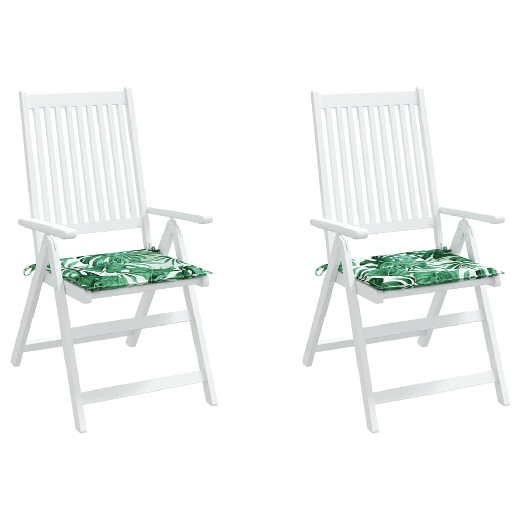 Chair Cushions 2 Pcs Leaf Pattern 40 X 40 X 4 Cm Fabric