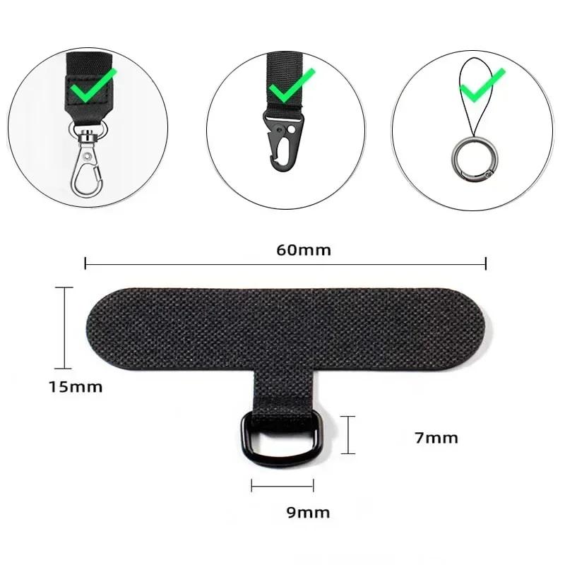 Universal Phone Lanyard Patch Pad Without Adhesive Cell Phone Strap Connector with Metal Ring for Apple IPhone Samsung Xiaomi