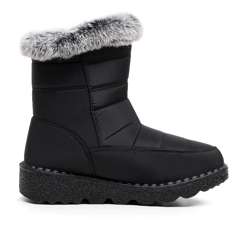 2025 New Arrival Cotton-Lined High-Top Insulated Women's Snow Boots with Velcro Closure Waterproof Women's Boots for Casual Wear