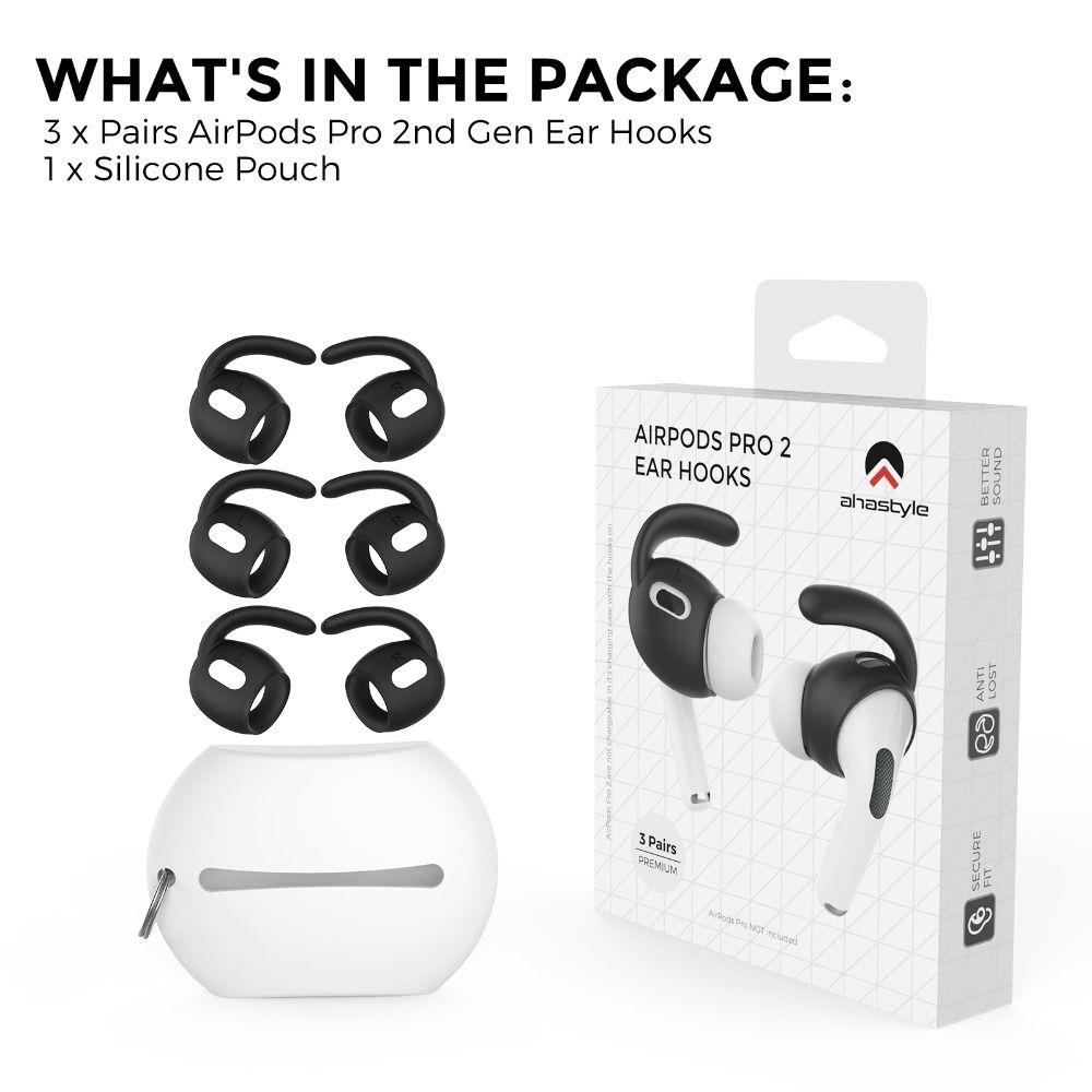 3Pairs Headphone Accessories Earplug Anti-Slip Silicone Earpods Cover Eartips EarPads Wings Hook For AirPods Pro 2