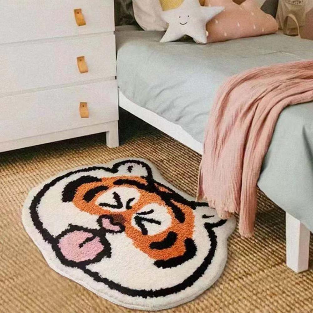 Anti-slip Furry Carpets Cartoon Entrance Mat Durable Foot Pads  Bedside
