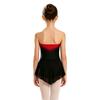 Body da pattinaggio artistico da bambina senza maniche con strass e gonna