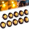 BJZ 3/4" Strobe+Marker Lights Dual Function Amber Trailer LED Side Clearance Tail Bumper Griller Flash Lights 12V Turn Signal Warning Indicator