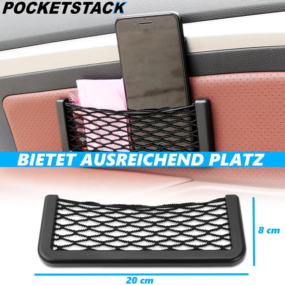 POCKETSTACK Ablagefach Aufbewahrungsnetz Netztasche Auto KFZ selbstklebend