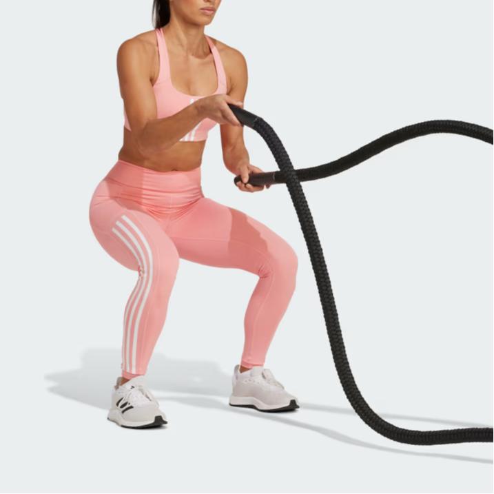 adidas Optime 3-Stripes Full-Length Leggings Women Leggings Pink IZ2716