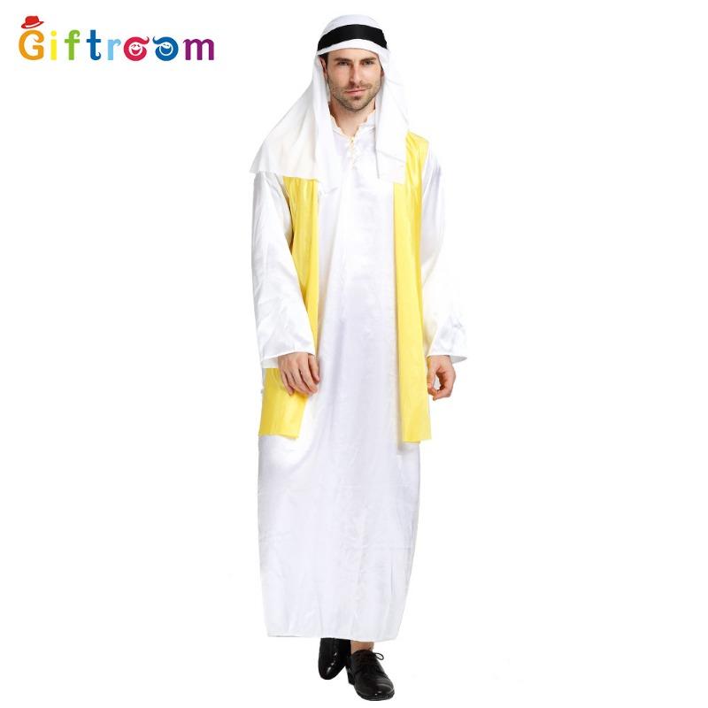 Halloween Party Costumes Middle East Dubai Prince Adult Men Gold Vest Arab Clothes