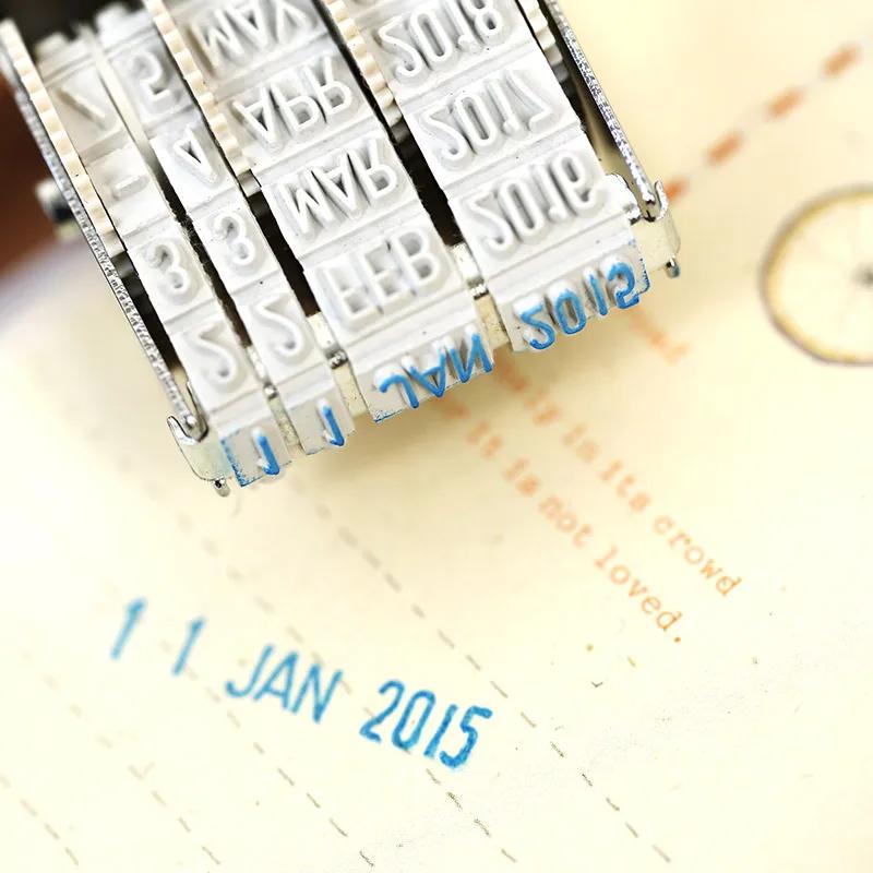 Fromthenon Cute Date Stamp Planner Stamps Bussiness Rubber Stamp With Adjustable Date Diary School Supplies Office Stationery Quality