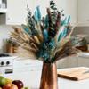 1 Bunches Blue Dried Flowers - 17" Boho Style Artificial Pampas Grass Ideal for Home Decor, Wedding Decor, Bridal Bouquets, Floral Arrangement