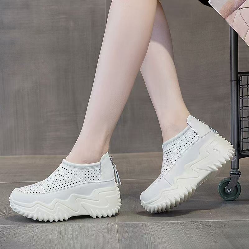 Dad sports and leisure new summer hollow breathable platform shoes hole shoes 35【foot length 22.5cm】 белый