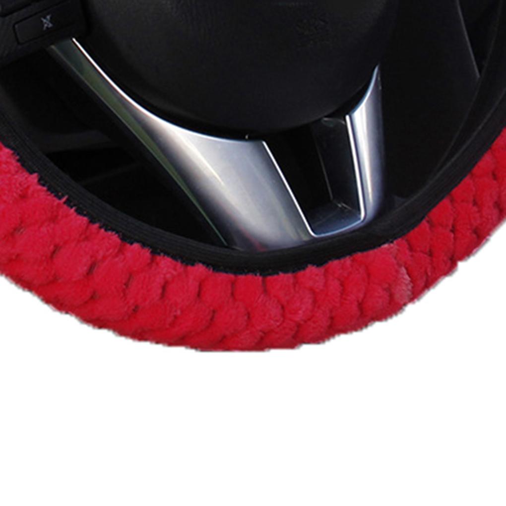 Auto Decoration Winter Warm Universal Car-styling Soft Warm Plush Covers Car Steering Wheel Cover Pearl Velvet