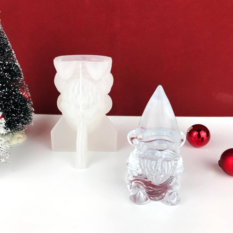 Santa Claus Resin Silicone Mold Christmas Ornaments Epoxy Resin Mold for Casting Home Decorations Christmas Supplies