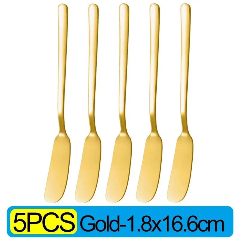 10/1pcs Stainless Steel Long Handle Butter Cheese Bread Jam Cutter Spreaders Spoons Western Food Tableware Kitchen Gadgets 6
