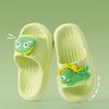 Boys Girls Slippers Summer Comfortable Cartoon Dinosaur Open Toe Non- Shoes Toddler Soft Shower Flip Flops,Green,3.5-4 Years