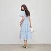 French V-Neck Ruffle Chiffon Midi Dress