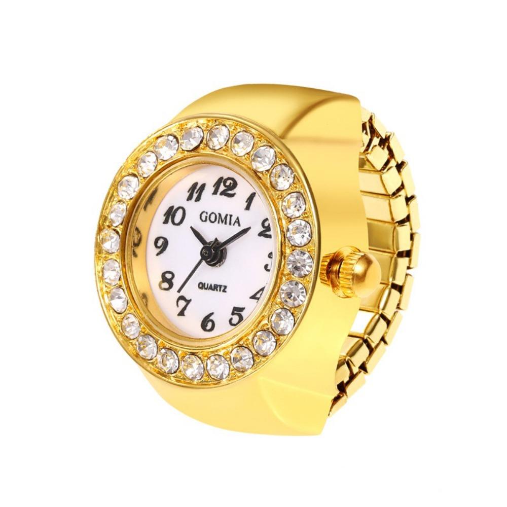 Diamond Ring Watch Stainless Steel Ladies Watch Fashion Finger Watch  Women