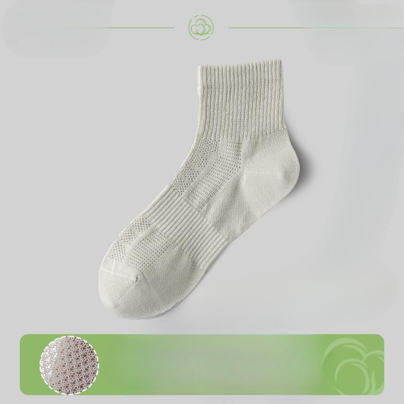 Female Spring and Summer Cotton Anti Bacterial Breathable Sweat Absorbing Deodorant Socks