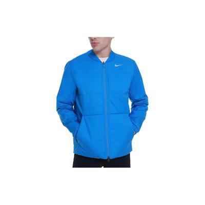 Unifarbene Jacke mit Markenlogo, Rundhalsausschnitt und Reißverschlusstasche für Herren, Jacken, Blau 932310-435